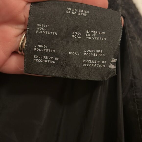 Marc New York Paige Wool Boucle Notch Long Coat Size 12 - Picture 6 of 8